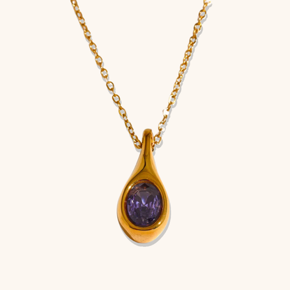 Halskette mit Amethyst-Wassertropfen-Anhänger