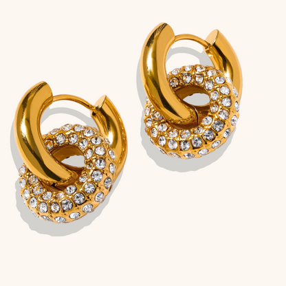 Interlocked Pavé Huggie Hoop Earrings