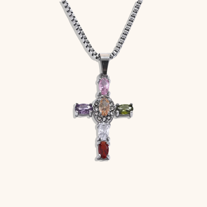 Multicolor Cross Necklace