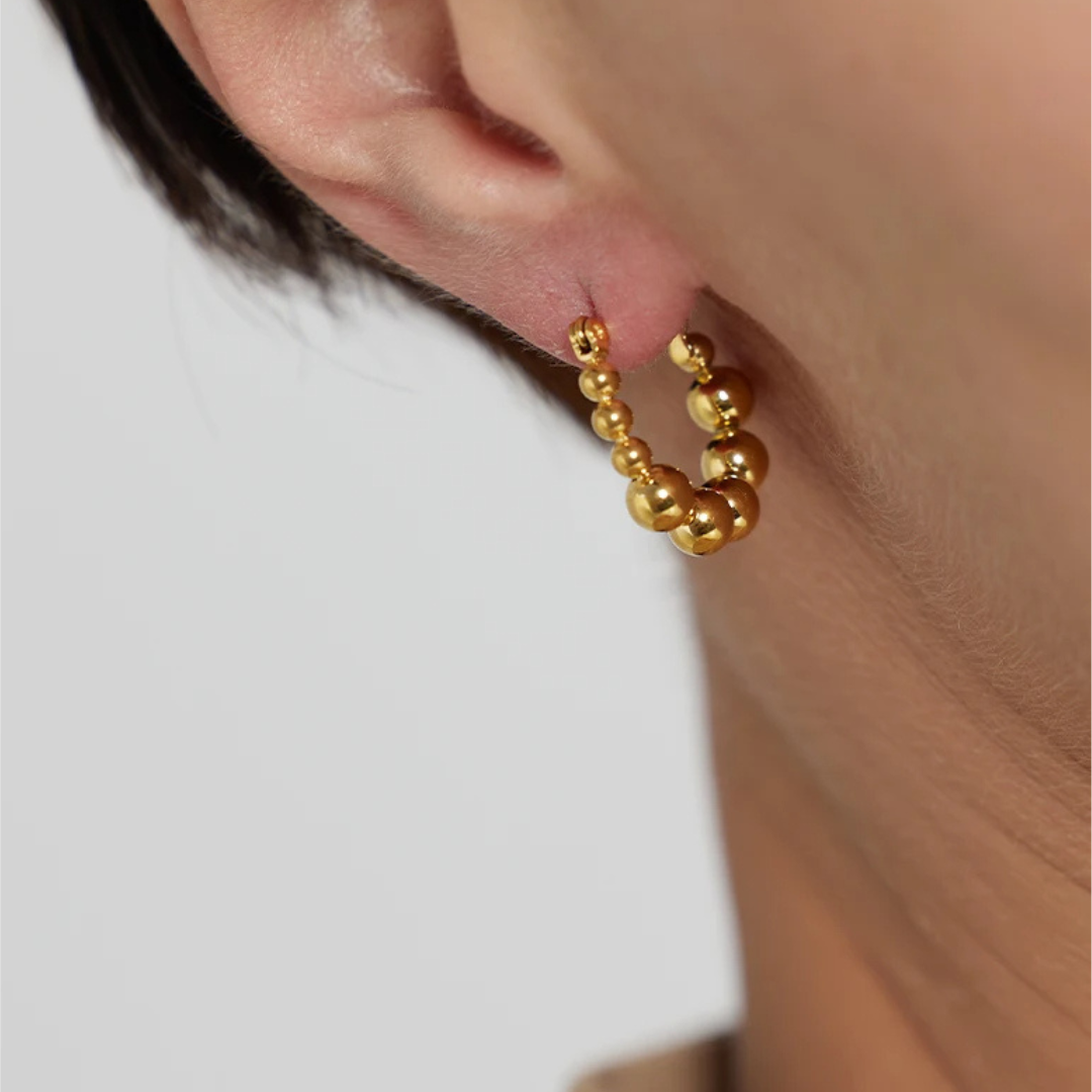 Tiered Curve Bead Earrings
