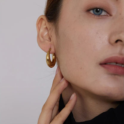 Chunky Dome Hoop Earrings