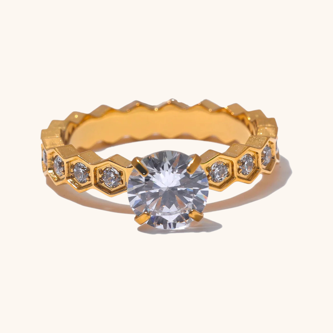Hexa Solitaire Ring
