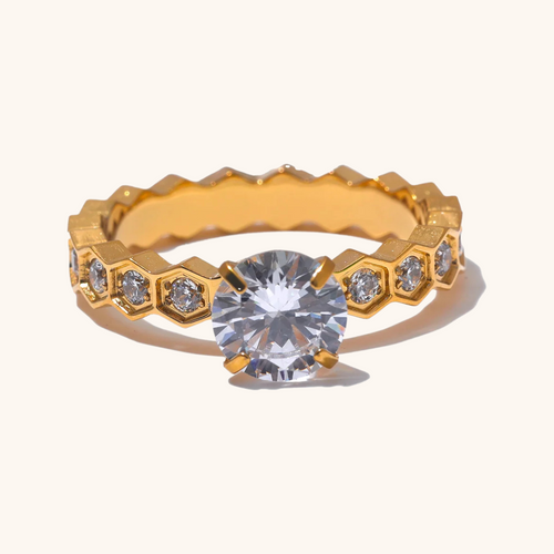 Hexa Solitaire Ring