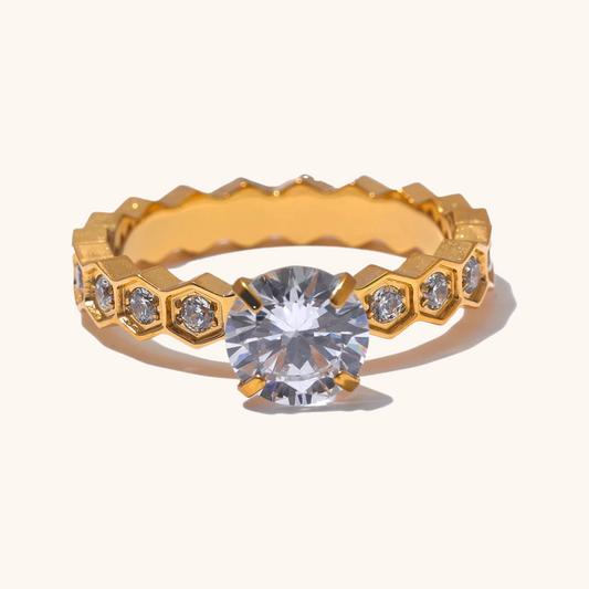 Hexa Solitaire Ring