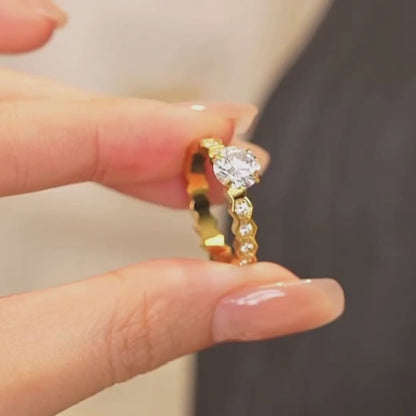 Hexa Solitaire Ring