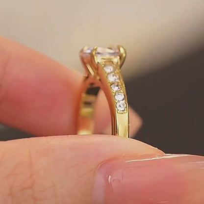 Radiant Solitaire Pavé Ring